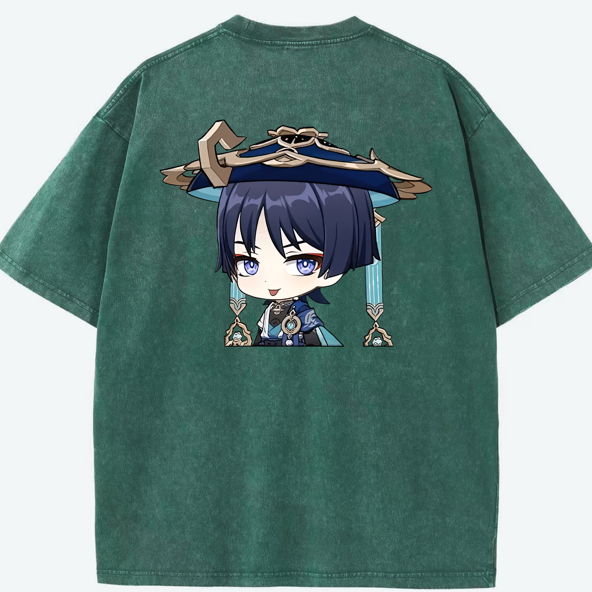 げんし神 さんペい genshin Sanpei 綿100% ヴィンテージ風 半袖Tシャツ（背面プリント）